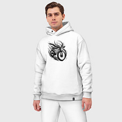 Мужской костюм оверсайз Поток движения, цвет: белый — фото 2