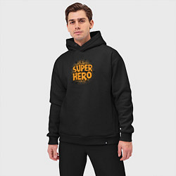 Мужской костюм оверсайз Энергия супергероя, цвет: черный — фото 2