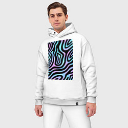 Мужской костюм оверсайз Голографические реки, цвет: белый — фото 2