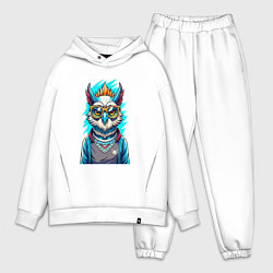 Мужской костюм оверсайз Современная сова, цвет: белый