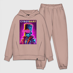 Мужской костюм оверсайз Cyber Bart - neon glow ai art fantasy, цвет: пыльно-розовый