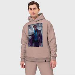 Мужской костюм оверсайз Магическая битва Кэнто Нанами, цвет: пыльно-розовый — фото 2