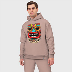Мужской костюм оверсайз Tiki mask, цвет: пыльно-розовый — фото 2
