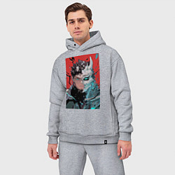 Мужской костюм оверсайз Кайдзю номер восемь Кафка Хибино силы обороны, цвет: меланж — фото 2