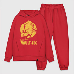 Мужской костюм оверсайз Vault boy like print, цвет: красный