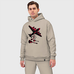 Мужской костюм оверсайз Гитарный дождь, цвет: миндальный — фото 2