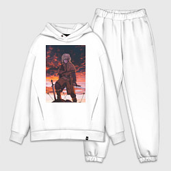 Мужской костюм оверсайз Сага о Винланде Торфинн исландский воин, цвет: белый