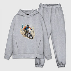 Мужской костюм оверсайз Велоспорт горный спуск, цвет: меланж