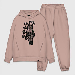 Мужской костюм оверсайз Bass guitar neck with titles, цвет: пыльно-розовый