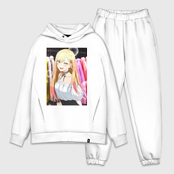 Мужской костюм оверсайз Эта фарфоровая кукла влюбилась, цвет: белый