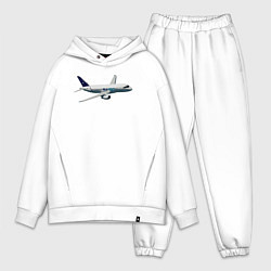 Мужской костюм оверсайз Опытный самолет SJ-100 ВС 95005, цвет: белый