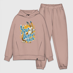 Мужской костюм оверсайз Your bunny wrote sign, цвет: пыльно-розовый