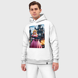 Мужской костюм оверсайз Принцесса Пич с автоматом, цвет: белый — фото 2