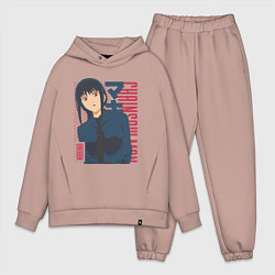 Мужской костюм оверсайз Человек-бензопила Макима Makima, цвет: пыльно-розовый