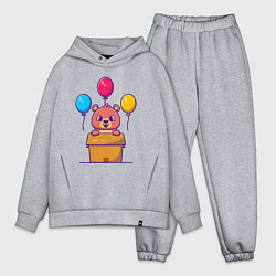 Мужской костюм оверсайз Праздничный мишутка, цвет: меланж