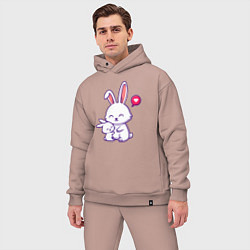 Мужской костюм оверсайз Милые зайчишки, цвет: пыльно-розовый — фото 2