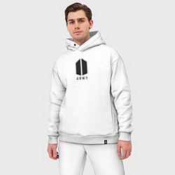 Мужской костюм оверсайз BTS Army black, цвет: белый — фото 2