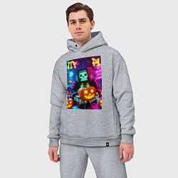 Мужской костюм оверсайз Minecraft and halloween collaboration - ai art, цвет: меланж — фото 2