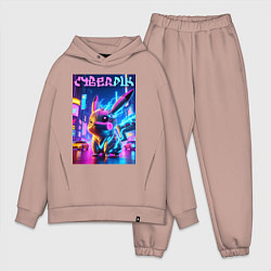 Мужской костюм оверсайз Кибер Пикачу - неоновое свечение