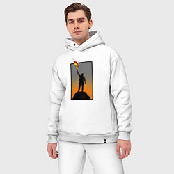 Мужской костюм оверсайз Человек с осетинским флагом, цвет: белый — фото 2