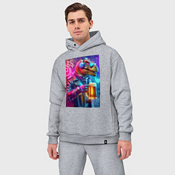 Мужской костюм оверсайз Dude beersaur - neon glow, цвет: меланж — фото 2