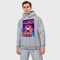 Мужской костюм оверсайз Pikachu - halloween vaporwave, цвет: меланж — фото 2