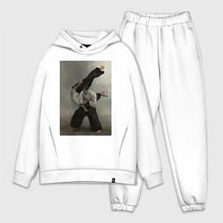 Мужской костюм оверсайз Айкидо бросок, цвет: белый