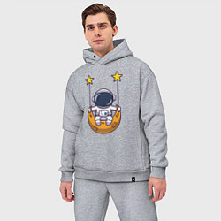 Мужской костюм оверсайз Космонавтик на качелях, цвет: меланж — фото 2