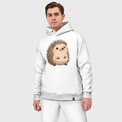 Мужской костюм оверсайз Ёжик арт, цвет: белый — фото 2