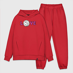 Мужской костюм оверсайз Love volley, цвет: красный