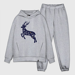 Мужской костюм оверсайз Космический олень, цвет: меланж