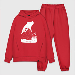 Мужской костюм оверсайз Домик и мишка, цвет: красный