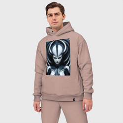 Мужской костюм оверсайз Девушка инопланетянка в стиле Гигера, цвет: пыльно-розовый — фото 2