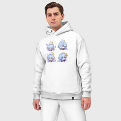 Мужской костюм оверсайз Зарянка стикеры, цвет: белый — фото 2