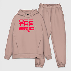 Мужской костюм оверсайз Off the grid logo, цвет: пыльно-розовый