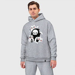 Мужской костюм оверсайз Котики на Хэллоуин, цвет: меланж — фото 2