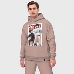 Мужской костюм оверсайз Такакура Момо Аясэ, цвет: пыльно-розовый — фото 2