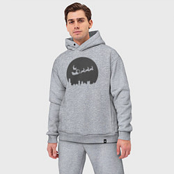 Мужской костюм оверсайз Санта над городом, цвет: меланж — фото 2