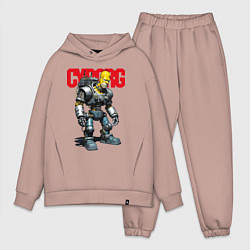 Мужской костюм оверсайз Cyborg Homer Simpson - ai art fantasy, цвет: пыльно-розовый