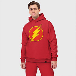 Мужской костюм оверсайз Flash logo, цвет: красный — фото 2