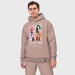 Мужской костюм оверсайз Blackpink 4 colors, цвет: пыльно-розовый — фото 2