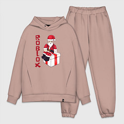 Мужской костюм оверсайз Санта Клаус - Роблокс, цвет: пыльно-розовый