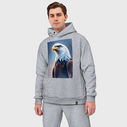 Мужской костюм оверсайз Грациозный орел, цвет: меланж — фото 2