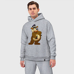 Мужской костюм оверсайз Мишка-почтальон, цвет: меланж — фото 2