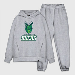 Мужской костюм оверсайз Milwaukee Bucks NBA, цвет: меланж