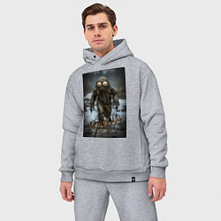 Мужской костюм оверсайз Человек в чернобыле, цвет: меланж — фото 2