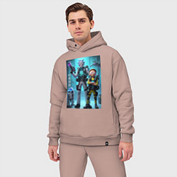 Мужской костюм оверсайз Rick and Morty - cyber special forces, цвет: пыльно-розовый — фото 2