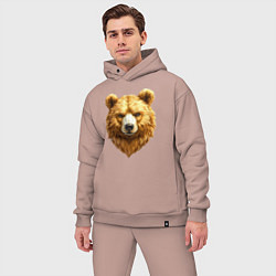 Мужской костюм оверсайз Золотой медведь, цвет: пыльно-розовый — фото 2