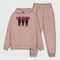 Мужской костюм оверсайз Три солдата, цвет: пыльно-розовый