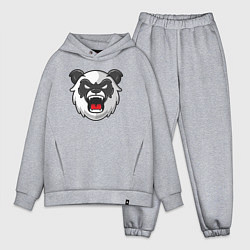 Мужской костюм оверсайз Angry panda, цвет: меланж